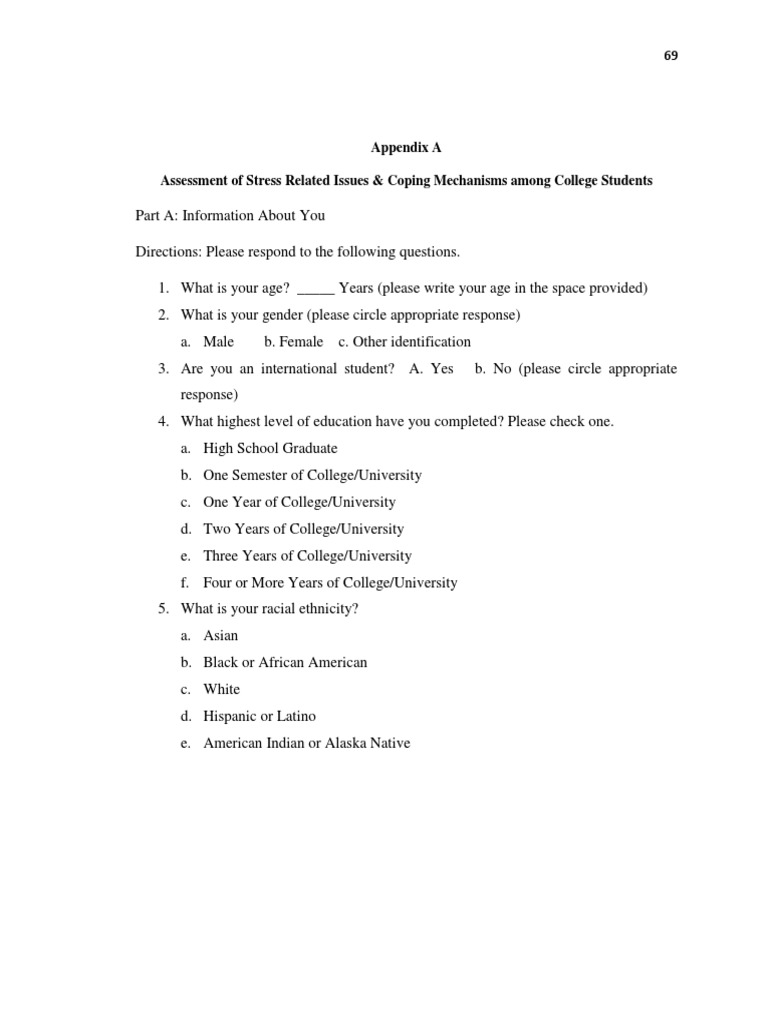 Coping Mechanisms for College Stress | PDF | Race And Ethnicity In The ...