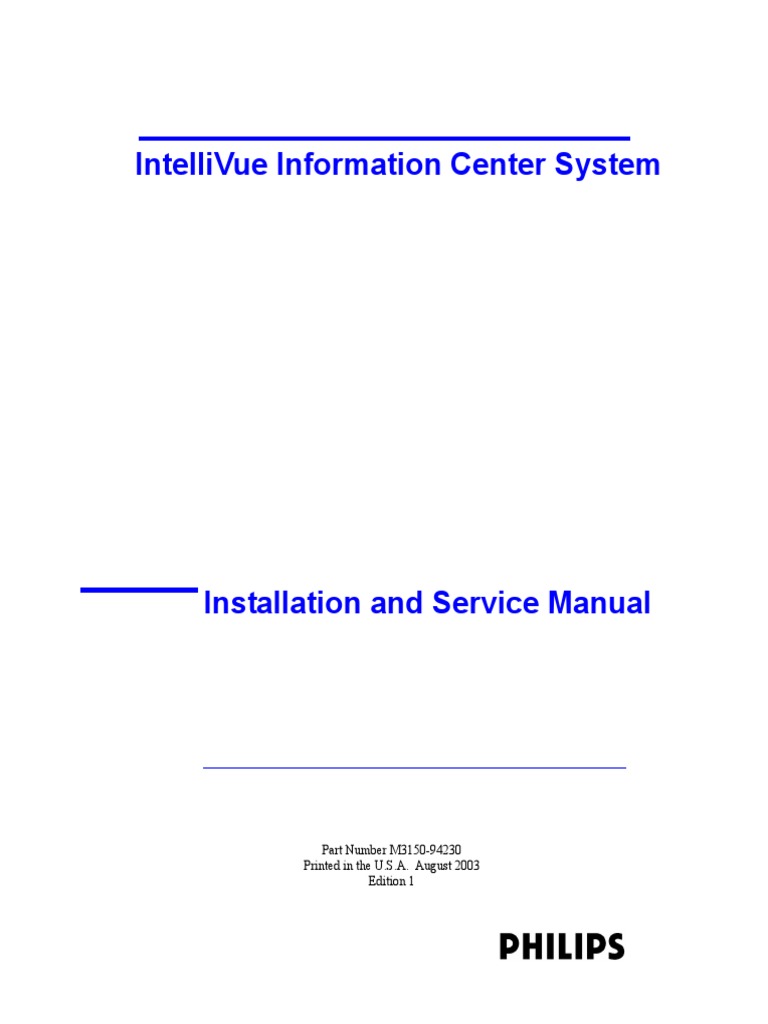 Philips IntelliVue M3150 Information Center System Service Manual