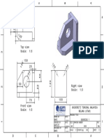 Engineering drawing of an object with multiple views