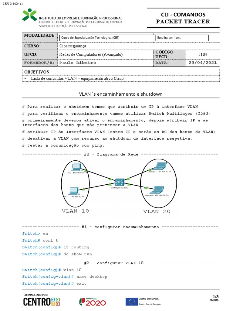 Comandos VLAN em Equipamentos Cisco | PDF | Roteamento | Comutador de rede