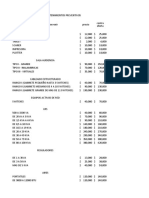 LISTA DE PRECIOS MANTENIMIENTOS PREVENTIVOS