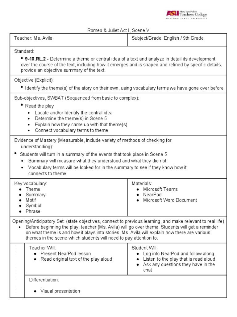 Performance Assessment Lesson Plan 2 | PDF | Vocabulary | Cognitive Science