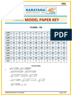 Model Paper Key: Class: Ix