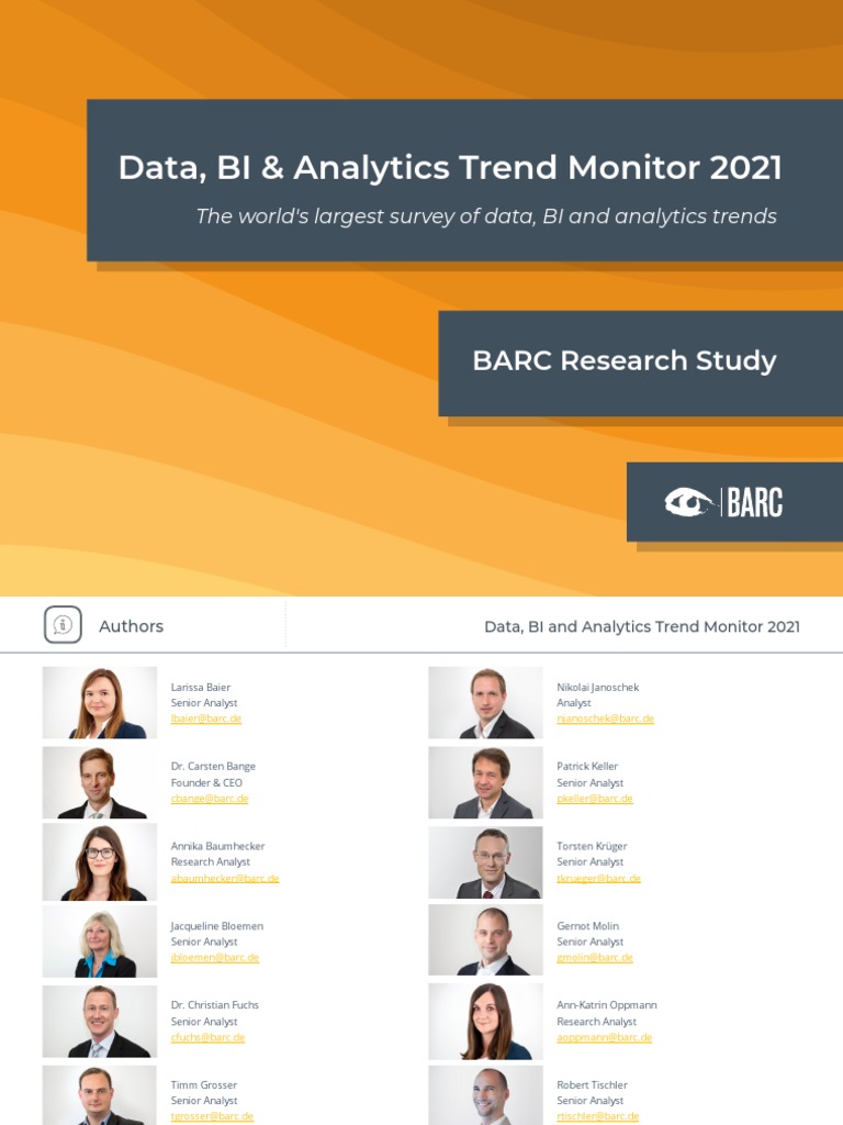 BARC - Swapcard Data BI - Analytics Trend Monitor 2021 - EN | PDF ...