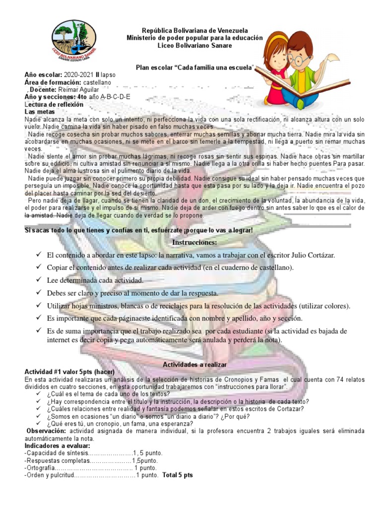 4to Año - Castellano | PDF