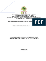 A Complementaridade Entre Sentido e Referência Dos Símbolos Da Matemática