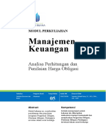 Manajemen Keuangan: Analisa Perhitungan Dan Penilaian Harga Obligasi