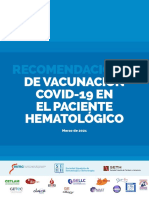 Recomendaciones Vacuna COVID 19 Paciente Hematologico 2ED