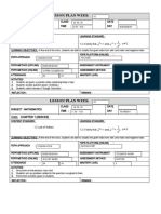 Lesson Plan Week: Chapter 1 (Indices)