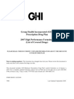 Group Health Incorporated (GHI) Prescription Drug Plan 2007 High Performance Formulary (List of Covered Drugs)