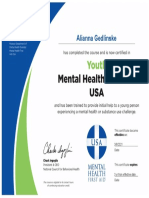 Ymhfa Certificate