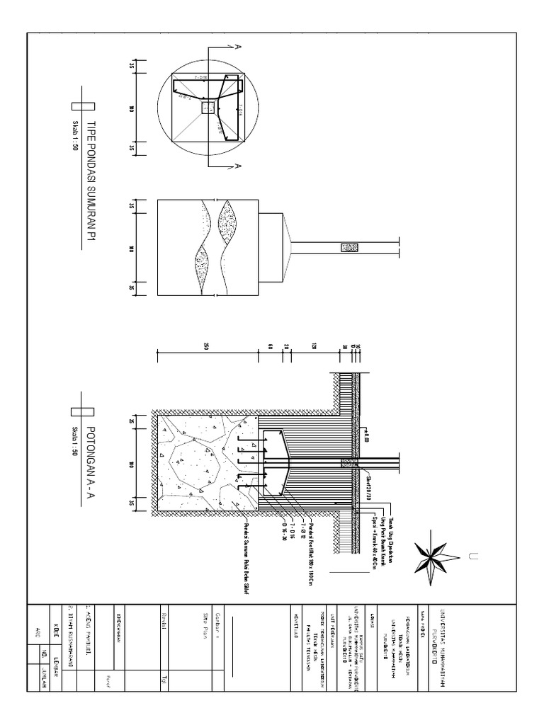 Detail Pondasi Sumuran Beton Siklop | PDF