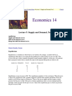 Economics 14: Lecture 5: Supply and Demand, Part 2