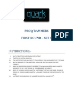 Pro'G'Rammers First Round - Set 1: Instructions