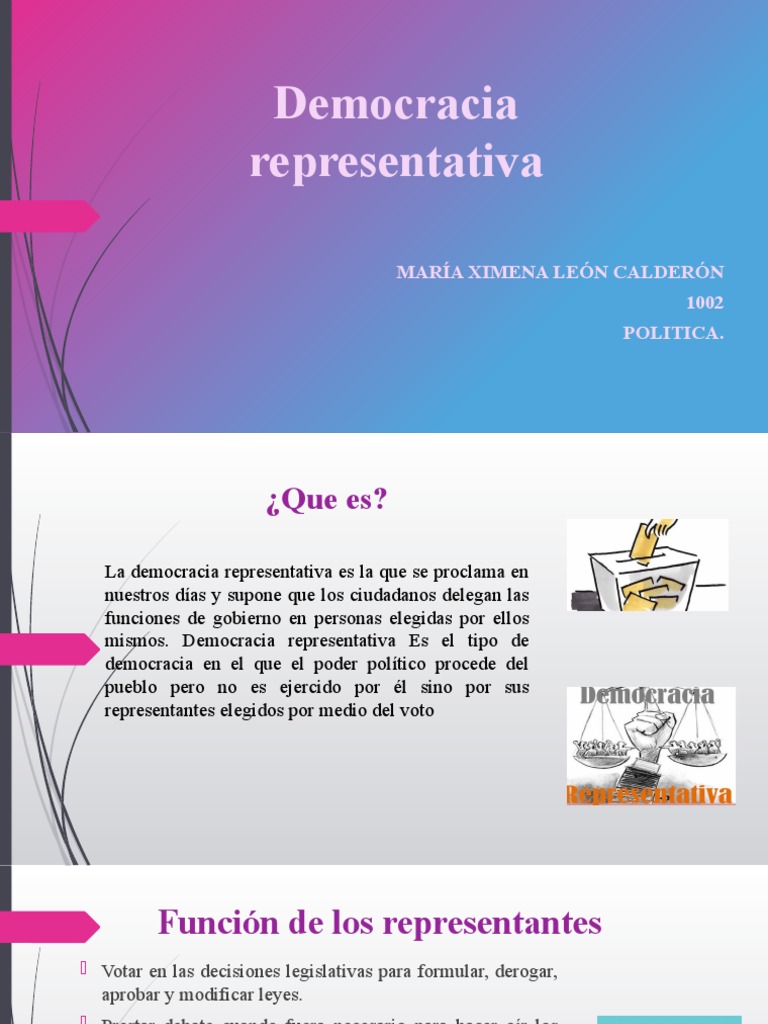 Características de la Democracia Representativa | PDF | Elecciones |  Democracia, image size:768x1024