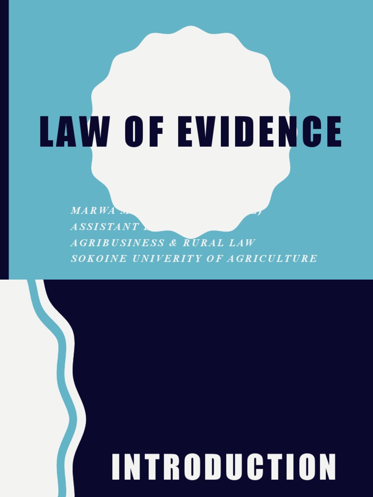 Law of Evidence PDF Burden Of Proof (Law) Hearsay