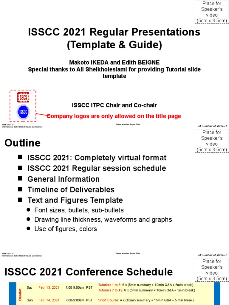 ISSCC 2021 Regular Presentations (Template & Guide) | PDF | Electrical ...
