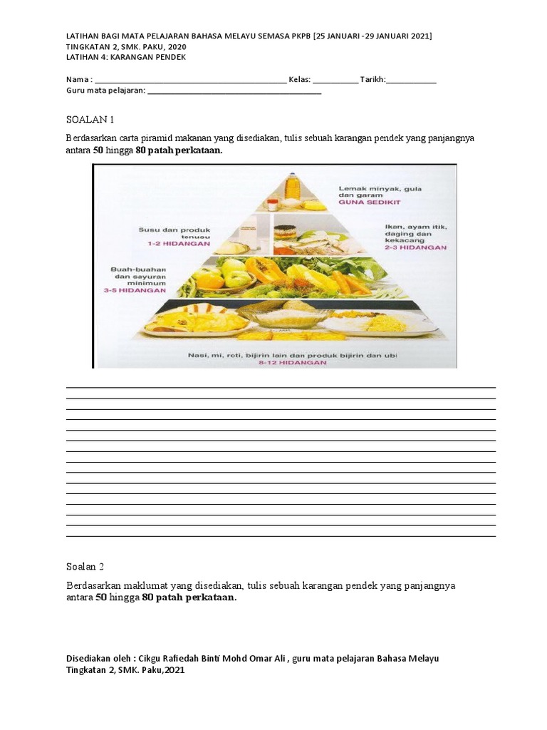 Karangan Pendek 2021 Jawapan Pdf