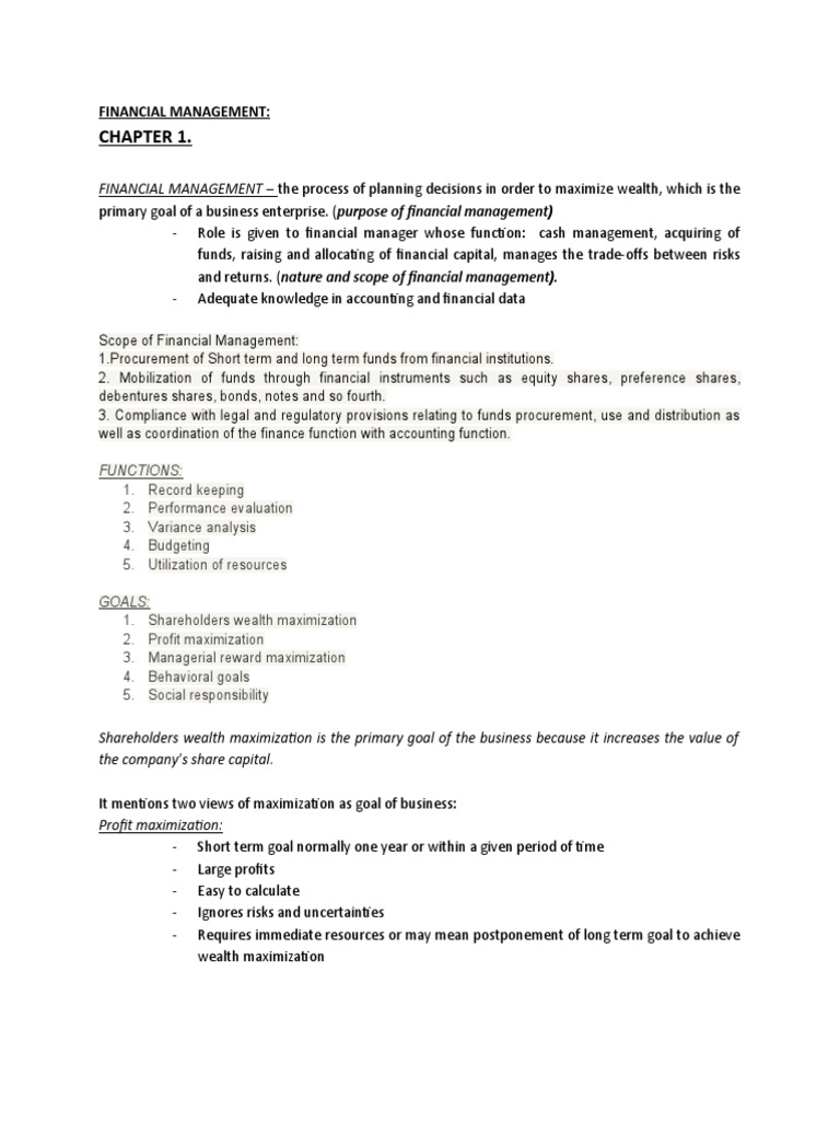 Financial Management Essentials | PDF | Valuation (Finance) | Equity ...