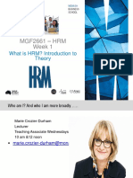MGF2661 - HRM Week 1: What Is HRM? Introduction To Theory