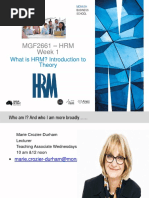 MGF2661 - HRM Week 1: What Is HRM? Introduction To Theory