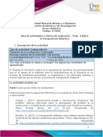 Guía de Actividades y Rúbrica de Evaluación - Unidad 3 - Paso 4 Sobre La Transposición Didáctica
