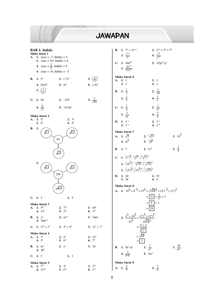 Indeks dan Bentuk Piawai Matematik | PDF | Typographical Symbols ...