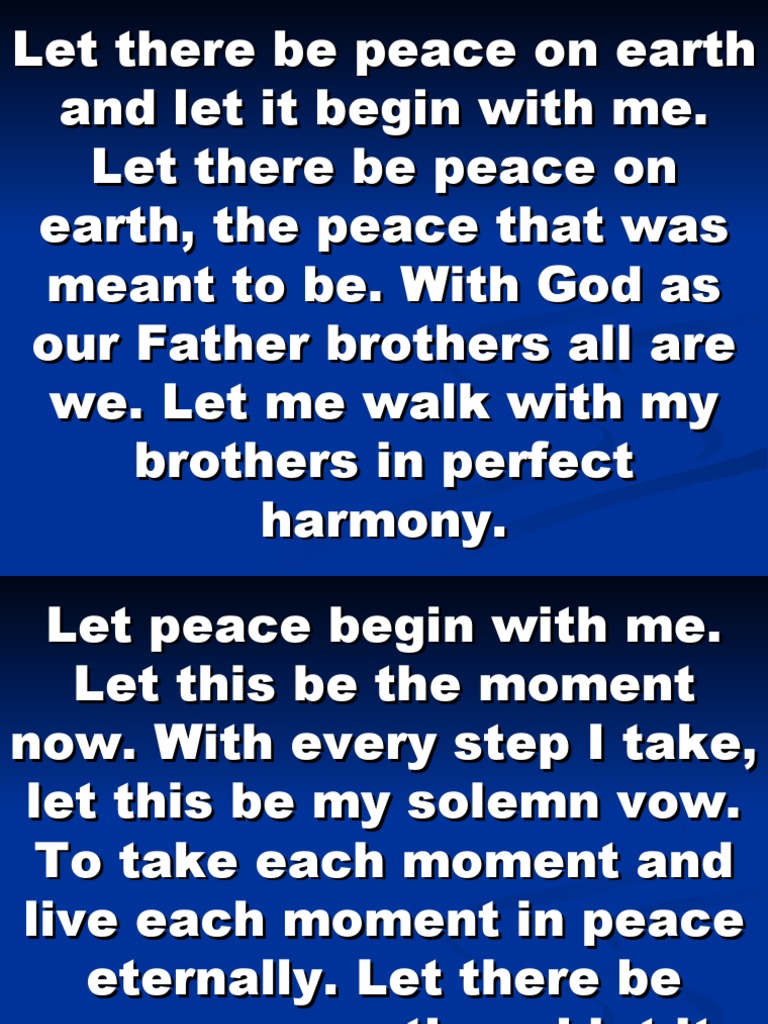 Let There Be Peace On Earth | PDF, image size:768x1024