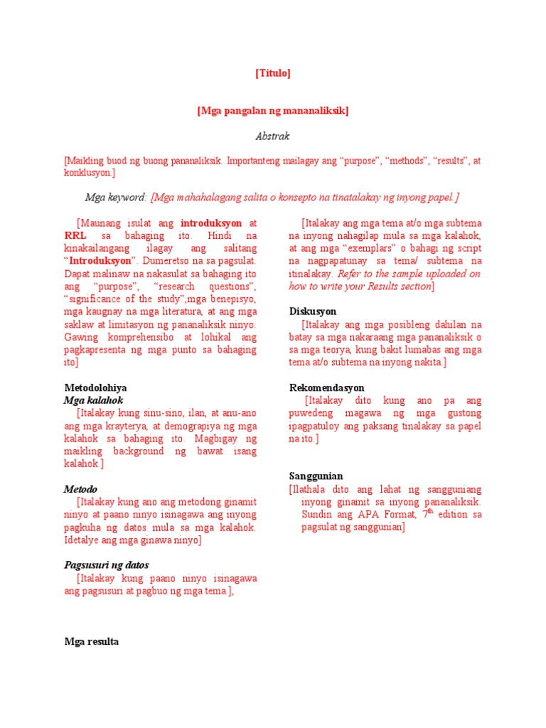 Mini-Research Format | PDF
