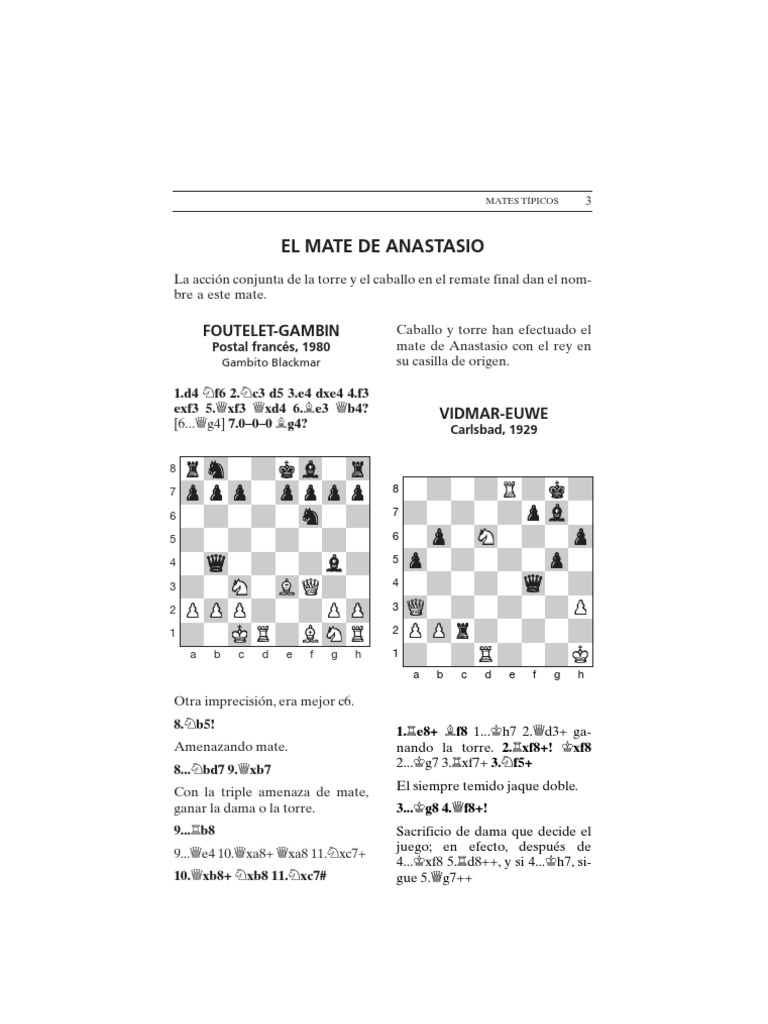 Algunos Mates de Ajedrez | PDF | Aperturas de ajedrez | Juegos de ...
