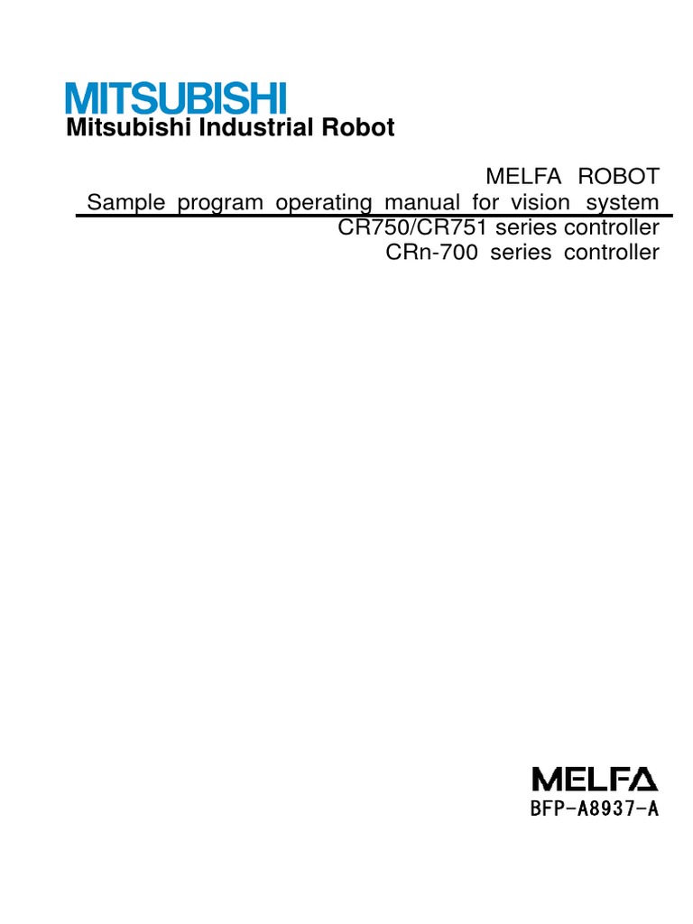 Mitsubishi MELFA Robot Operating Manual | PDF | Computer Vision | Camera