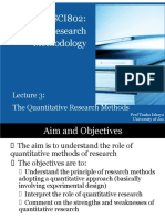 SCI802: ICT and Research Methodology: The Quantitative Research Methods