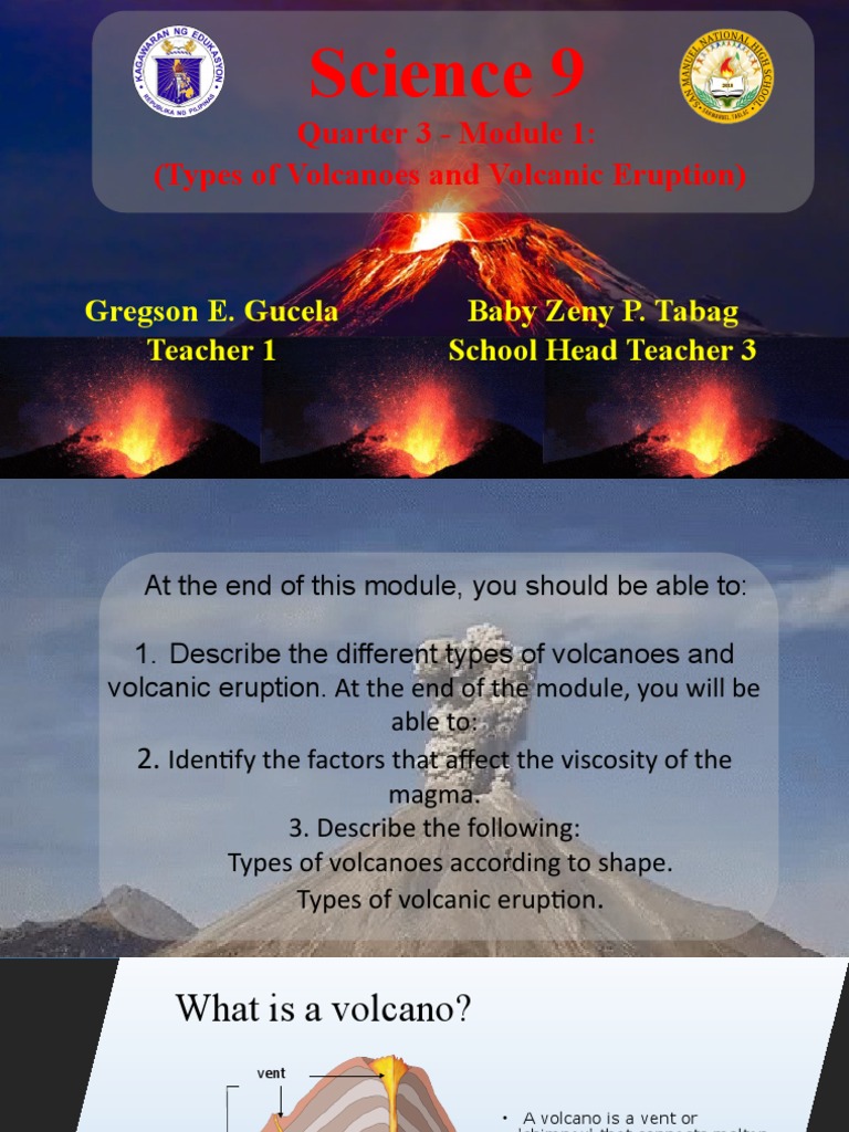 Quarter 3 - Module 1: (Types of Volcanoes and Volcanic Eruption) | PDF ...