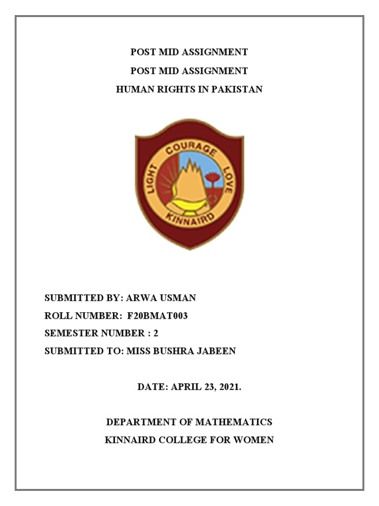 Pakistan Studies Post Mid Assignment | PDF | Human Rights ...