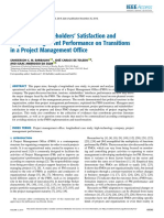 The Effect of Stakeholders' Satisfaction and Project Management Performance On Transitions in A Project Management Office