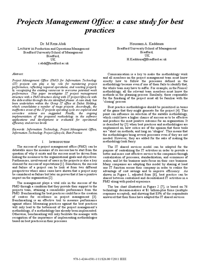 Projects Management Office - A Case Study For Best Practices | PDF ...