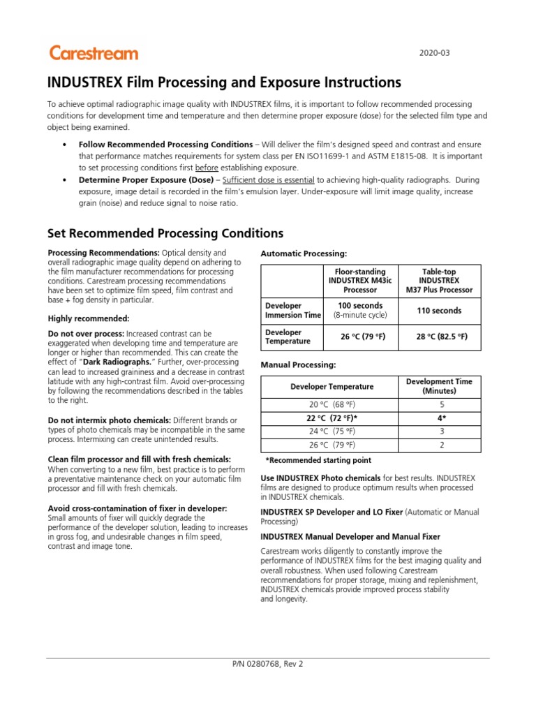 NDT Film Processing Instructions PDF Radiography Exposure