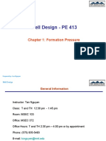 Well Design - PE 413: Chapter 1: Formation Pressure