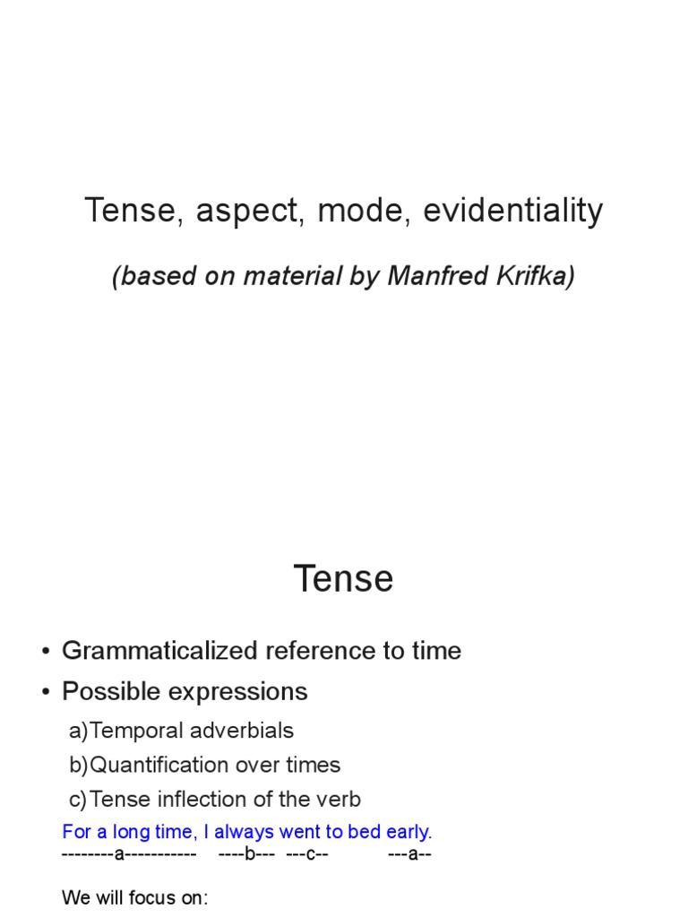 Linguistic Tense and Aspect Analysis | PDF | Grammatical Tense ...
