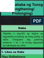 Pagpapahaba NG Tunog (Lengthening