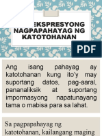 Mga Ekspresyong Nagpapahayag NG Katotohanan