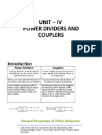 Unit - Iv Power Dividers and Couplers