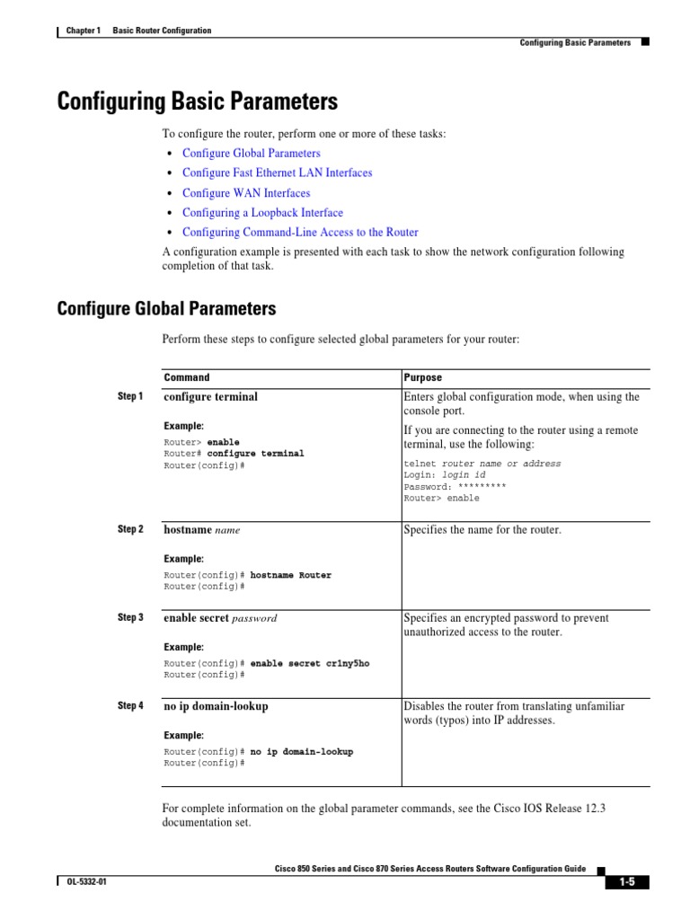 Cisco Router Setup Guide | PDF | Router (Computing) | Command Line ...