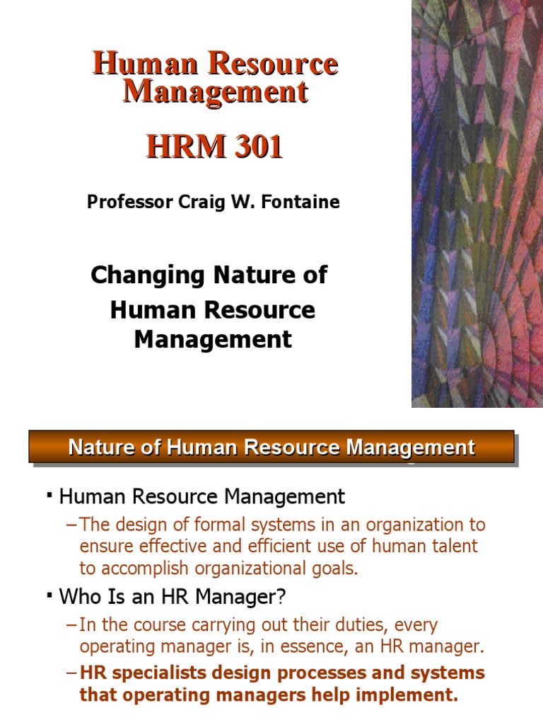 Human Resource Management HRM 301 | PDF | Human Resources | Human ...