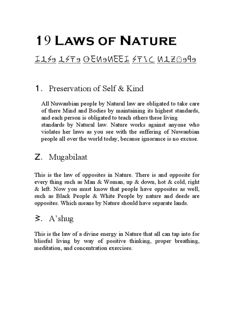 19 Laws of Nature Nature Natural Law Free 30day Trial Scribd
