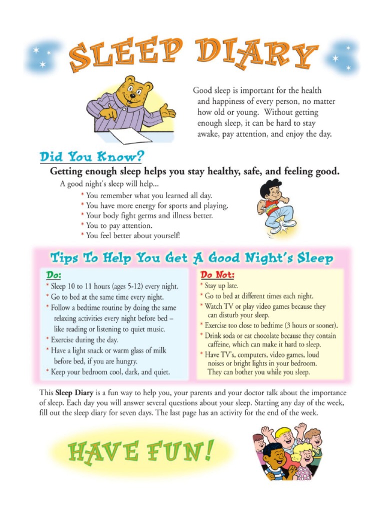 Sleepdiary For Kids | PDF