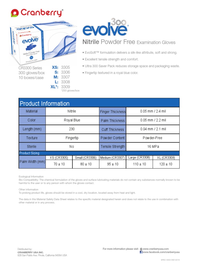 CRANBERRY 300 Evolve+Spec+Sheet PDF Materials Chemicals