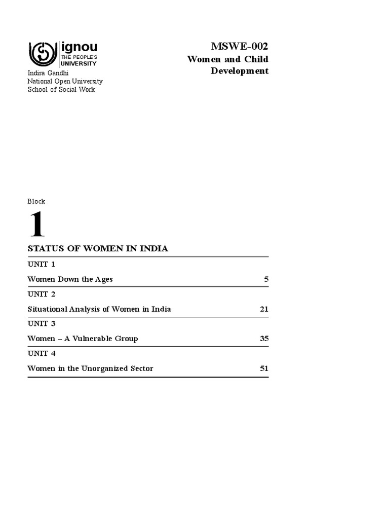 Block-1 Status of Women in India | PDF | Patriarchy | Caste