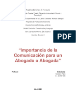 Importancia de La Comunicación para Un Abogado o Abogada (Norelkys Plaza, 2do Año Sección 9)