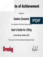 Crosby Saadou Oussama User8217s Guide For Lifting Online Course Crosby Users Guide For Lifting Completion Certificate The Crosby Group